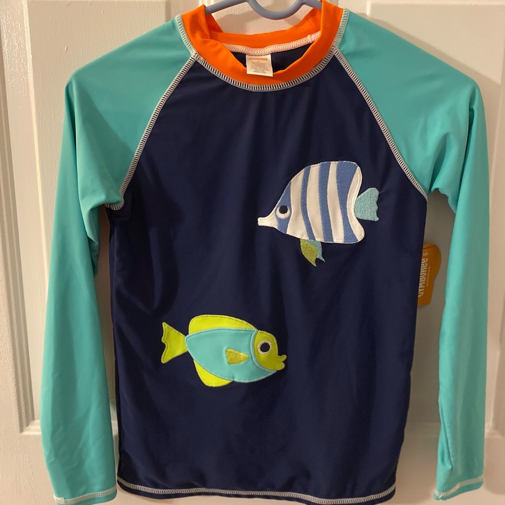Gymboree Blue and Orange Rashguard Swim Top